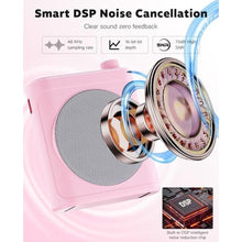 Load image into Gallery viewer, Tearstone Voice Amplifier for Teachers with Wireless Magnetic Lavalier Microphone, Bluetooth Portable Rechargeable Speaker, 2 Mics for Classroom, Meetings, Speeches, Outdoor (Pink)_1013