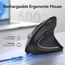 Load image into Gallery viewer, TECKNET Ergonomic Mouse, Rechargeable Vertical Ergo Mouse Wireless 800-4800 Levels 5 Adjustable DPI, Silent 2.4GHz Optical Carpal Tunnel Mouse for Right Hand, USB Wireless Mice for Laptop, PC_3411