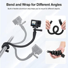 Load image into Gallery viewer, TELESIN Flexible Mount Clamp Camera Tripod Stand Stick Pole for GoPro Insta360 X5 iPhone, Neck Holder Bike Motorcycle Tube Bar Attach Accessories for GoPro Max Hero 13 12 11 10 9 Insta360 DJI Action 5, PolewithPhoneClipMountGoProAdapter_7765