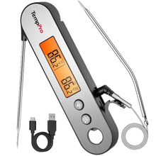 Load image into Gallery viewer, TempPro TempSwift Rechargeable Digital Meat Thermometer for Cooking, Silver_1