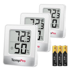 Load image into Gallery viewer, TempPro TP49 3 Pack Digital Hygrometer Indoor Thermometer, WhiteIndoorThermometer_1