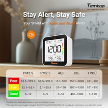 Load image into Gallery viewer, Temtop M10+ 6-in-1 CO2 Meter & Indoor Air Quality Monitor, PremiumBluetoothCOPMAQIVOCTempHumidity_378