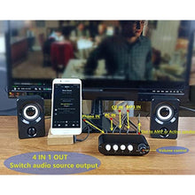Load image into Gallery viewer, TENEALAY 4-Way 3.5mm Stereo Audio Switch input Signal Source Switcher Selector Splitter Box with line volume controller (4 in 1 out / 1 in 4 out) -MC41, portmmSwitchwithvolume_8537