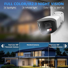 Load image into Gallery viewer, Tennoz 4MP 180 Degree Dual Lens PoE IP Security Camera with Two Way Talk_225