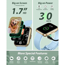 Load image into Gallery viewer, Tensky Smart Watch for Men Women(Call Receive/Dial), Alexa Built-in, 1.8" Touch Screen Fitness Tracker with Heart Rate Sleep Tracking, 100 Sports Modes, 3ATM Waterproof Smartwatch for Android iPhone, LightBlue_1153