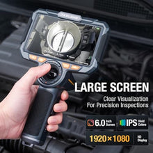 Load image into Gallery viewer, Teslong TF600 4-Way Articulating Borescope with 6.5mm Dual Lens Endoscope, black_378