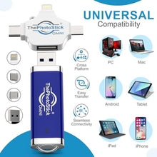 Load image into Gallery viewer, ThePhotoStick Omni 256GB Photo Backup for iPhone, Android and Computers, Blue_330