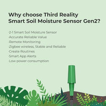 Load image into Gallery viewer, THIRDREALITY Smart Soil Moisture Sensor Gen2 3Pack,Zigbee hub Needed, nhanced Signal Stability,Capacitive Moisture Monitoring,Garden Planting, Compatible with Hubitat,SmartThings,Home Assistant,Homey_248
