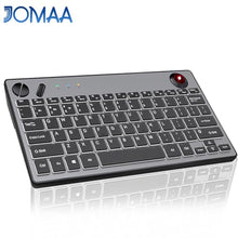 Load image into Gallery viewer, Three Modes Backlit Wireless Trackball Keyboard, 78 Keys, 800-1600 CPI Adjustable,Ergonomic, rechargeable, silent Bluetooth 5.4/2.4G/Wired, for Windows/Mac/iOS/Android/TV box/HTPC/pc/Remote Controller_1