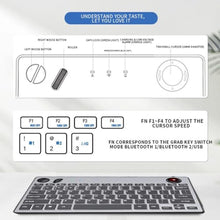 Load image into Gallery viewer, Three Modes Backlit Wireless Trackball Keyboard, 78 Keys, 800-1600 CPI Adjustable,Ergonomic, rechargeable, silent Bluetooth 5.4/2.4G/Wired, for Windows/Mac/iOS/Android/TV box/HTPC/pc/Remote Controller_191