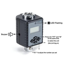Load image into Gallery viewer, ThreeH 1/4 Inch Digital Torque Adapter (0.22-22.1ft-lb/0.3-30Nm) with Buzzer and LED Flash 1/4'' Drive Digital Torque Wrench Converter, BlackandGray_5449