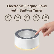 Load image into Gallery viewer, Tibetan Meditation Singing Bowl Sound Machine, 11 Authentic Singing Bowl & Relaxing Sounds, Premium Wood-Style Design, 7-Color Night Light, Timer & Memory, for Meditation, Yoga, Sleep & Mindfulness, White_73