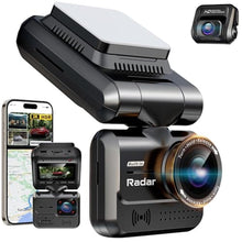 Load image into Gallery viewer, TIESFONG 3 Channel 360 Dash Cam 24 Hours Parking Mode, 4K/ 2K+1080P+1080P Dash Camera Front and Rear Inside with Wide Angle for Cars, IR Night Vision, GPS, WiFi, Included 128G SD Card(A7WB), Black_1