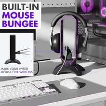 Load image into Gallery viewer, Tilted Nation Gaming Headset Stand | RGB Headphone Stand for Desk with Mouse Bungee and USB Hub (Cool and Clean Setup) Gaming Headset Holder - Perfect Gamer Gift Accessory, Black_6805