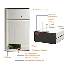 Load image into Gallery viewer, Timed Lock Box Time Locking Small Container with 999 Hours LCD Display Portable Locking Box with Timer Lock for Storage Break Bad Habits Credit card, Cash, Key,Medication, Silver_1637
