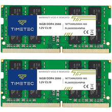 Load image into Gallery viewer, Timetec 32GB KIT (2x16GB) DDR4 2666MHz (PC4-2666V) PC4-21300 SODIMM Laptop RAM 260-Pin 1.2V CL19 Non-ECC Unbuffered Memory Module for Laptop, Notebook, Mini PC, All-in-One_8071