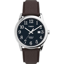 Load image into Gallery viewer, Timex Men's Easy Reader 38mm Watch Silver-Tone Case Blue Dial with Brown Leather Strap, BrownSilverToneBlueAmm_1