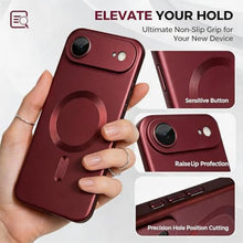 Load image into Gallery viewer, TKJSQ Magnetic Case for iPhone 16, Luxury Soft Matte Metallic Luster, Built-in Camera Lens Protector, Slim Lightweight Shockproof Phone Cover, Wine Red, WineRed_712