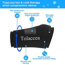 Load image into Gallery viewer, Tolaccea Wrist Ice Pack Wrap & Heating Pad Microwavable Hot & Cold Therapy Wrist Brace for Pain Relief of Carpal Tunnel, Rheumatoid Arthritis, Tendonitis, Sports Injuries, Swelling, Bruises & Sprains, Black_1520