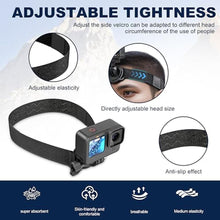Load image into Gallery viewer, Tomat Osmo Action 5 Pro Head Strap Holder Mount for DJI Osmo Action 5 Pro, Magnetic Headband Travel VLOG/POV Accessories Compatible for Insta360 X4/Go 3S for GoPro Hero 13/12, Black_2786