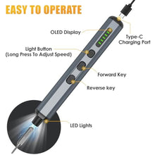 Load image into Gallery viewer, Tomorotec 68-in-1 Mini Precision Electric Screwdriver Kit: S2 Steel Bits, Adjustable Torque, OLED Display & Rechargeable Battery for Electronics, Gadgets and More - Effortless Repairs and Maintenance_8315