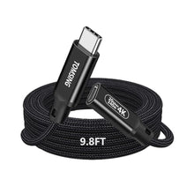 Load image into Gallery viewer, TOMSING USB C Extension CablePD240W Fast Charging,20Gbps 4K9.8FT Black, BlackBraided_1