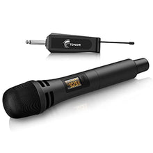Load image into Gallery viewer, TONOR Wireless Microphone, UHF Karaoke Microphone System, Microfonos Inalambricos with Rechargeable Receiver, Cordless Dynamic Mic Set for Singing, Wedding, Party, 60 m/200ft TW310, 1 Mic Black_1