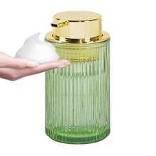 Load image into Gallery viewer, Tonxus Green Glass Foaming Soap Dispenser, GreenGold_1