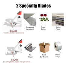 Load image into Gallery viewer, TOOLSPACE Cordless Electric Scissors With Two Blades, Cardboard Cutter for Cutting Fabric, 4V Lithium-Ion Rechargeable Battery, Easy Carry and Fast Charging, RedBlack_530