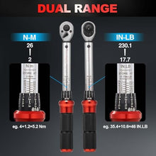 Load image into Gallery viewer, Toolwiz Bike Torque Wrench Set 15-Piece 1/4" Dr 17.7-230.1 In-Lb / 2-26 Nm, Silvery_5490