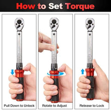 Load image into Gallery viewer, Toolwiz Bike Torque Wrench Set 15-Piece 1/4" Dr 17.7-230.1 In-Lb / 2-26 Nm, Silvery_5492