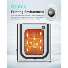 Load image into Gallery viewer, TOPCUBE 3D Printer Enclosure for Bambu Lab A1, Upgraded Large Size Enclosure with LED Light, Fireproof Waterproof Dustproof Noise Reduction Constant Temperature 3D Printer Cover, 580X670X670MM, Grey_3949