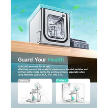 Load image into Gallery viewer, TOPCUBE 3D Printer Enclosure for Bambu Lab A1, Upgraded Large Size Enclosure with LED Light, Fireproof Waterproof Dustproof Noise Reduction Constant Temperature 3D Printer Cover, 580X670X670MM, Grey_3950