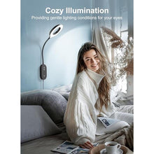 Load image into Gallery viewer, TOPMB LED Wall Reading Light,Bedside Headboard Lights with 10W USB Output Fast, Wall Reading Lamps with 4 Color Modes & 5 Dimmable, Memory Function, 4-Hour Auto Off Ring Light Black_5963
