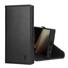 Load image into Gallery viewer, TORRO Case Compatible with Samsung Galaxy S24 Ultra 5G Premium Leather Wallet Case with Kickstand and Card Slots (Black), AllBlack_1