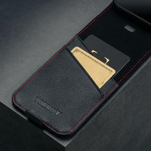Load image into Gallery viewer, TORRO Flip Case Compatible with iPhone 16 Pro Max Premium Leather Wallet Case with Card Slots (Compatible with Official MagSafe Chargers) - Black, BlackwithRedDetail_2795
