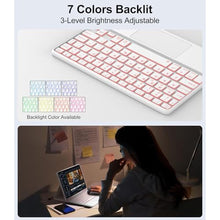 Load image into Gallery viewer, Touch Keyboard Case for Samsung Galaxy Tab S10 Lite / S10 FE / S9 FE 10.9 Inch & S9 11 Inch Case Keyboard with Trackpad, Backlit Keypad with S Pen Holder for Galaxy Tablet S10 Lite 2025, Pink, PinkTrackpad_678