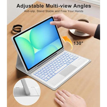 Load image into Gallery viewer, Touch Keyboard Case for Samsung Galaxy Tab S10 FE+ Plus 13.1 2025 with Trackpad, Galaxy Tablet S10FE+ Case with Colors Backlit Keypad, Pen Holder Cover for S10FE Plus 13.1 Keyboard, Grey, GreyTrackpad_35