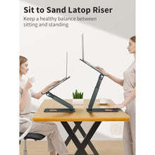 Load image into Gallery viewer, tounee Laptop Stand for Desk Adjustable Height, Telescopic Computer Stand with Pull Out Design Ergonomic Laptop Riser Fits All Laptops 10-17"-Gray_8532