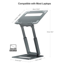 Load image into Gallery viewer, tounee Laptop Stand for Desk Adjustable Height, Telescopic Computer Stand with Pull Out Design Ergonomic Laptop Riser Fits All Laptops 10-17"-Gray_8533