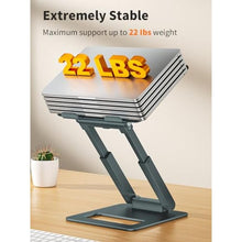 Load image into Gallery viewer, tounee Laptop Stand for Desk Adjustable Height, Telescopic Computer Stand with Pull Out Design Ergonomic Laptop Riser Fits All Laptops 10-17"-Gray_8535