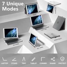 Load image into Gallery viewer, TQQ Touch for iPad 9th Generation Case with Keyboard (10.2", 2021), Multi-Touch Trackpad, 360 Rotatable Protective Cover for iPad Keyboard 9th/8th/7th Gen with Pencil Holder (Gray)_891