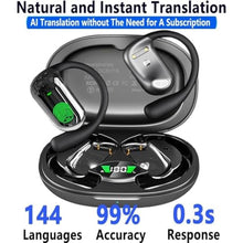 Load image into Gallery viewer, Translation Earbuds Real Time 144 Languages Audifonos Traductores Ingls Espaol, Open Ear Wireless Earphones Perfect for Travel Business Conversations Learnin Meetings, CarbonBlack_2085