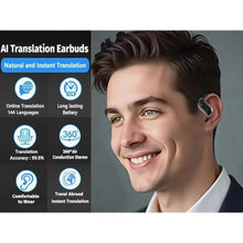 Load image into Gallery viewer, Translation Earbuds Real Time 144 Languages Audifonos Traductores Ingls Espaol, Open Ear Wireless Earphones Perfect for Travel Business Conversations Learnin Meetings, CarbonBlack_2087