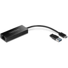 Load image into Gallery viewer, TRENDnet USB-C 3.1 to 2.5GBASE-T Ethernet Adapter, TUC-ET2G, NDAA & TAA Compliant, Windows & Mac Compatible, USB Type-C to USB-A Converter Included, Up to 2.5Gbps Speeds, Black_1