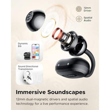 Load image into Gallery viewer, truefree C10 Open-Ear Earbuds, Clip-On Wireless Headphones, Bluetooth 5.4, 12mm Driver with Spatial Sound, 28H Playtime, IPX5 Water-Resistant, AI-ENC Clear Calls, Dual Connection, App Customizable, Black_4088