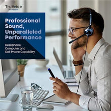 Load image into Gallery viewer, TruVoice HD-500 Office Headset with HD Sound and Noise Canceling Microphone - Compatible with Cisco 6000, 78xx, 88xx, 89xx, 98xx Series + 7931 7940 7941 7942 7945 7960 7961 7962 7965 7970 7975 Phones, BlackandSilver_7671