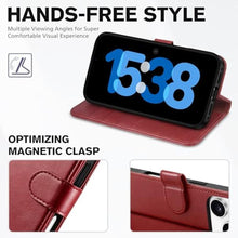 Load image into Gallery viewer, TUCCH Case Wallet for iPhone 17 Pro (6.3") 2025, Stand | RFID Blocking | 4 Card Holders | TPU Shockproof Inner Shell | PU Leather | Magnetic Closure Folio Protective Cover | Dark Red, DarkRed_3414