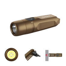 Load image into Gallery viewer, TUNENGE S15 Keychain Flashlight- Super Bright 650 High Lumens,UCB C Rechargeable EDC Pocket Flashlight,Mini Flashlight-Light with Magnetic Suitable for Hiking, Emergency (Brown)_1