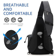 Load image into Gallery viewer, TurnWay Water-Proof Sling bag/Crossbody Backpack/Shoulder Bag with USB Charging Port for Travel, Hiking, Cycling, Camping (Grey Grid), GreyGrid_635